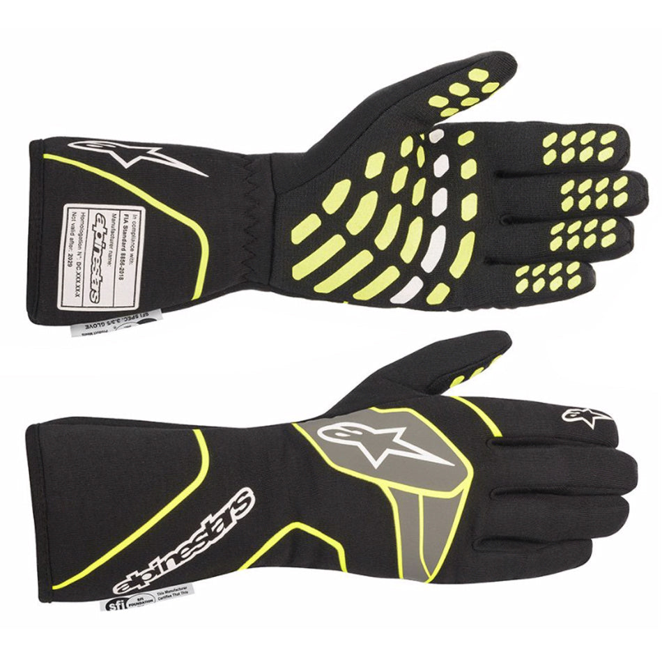 Tech-1 Race Glove Large Black / Yellow Fluo