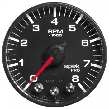 Spek-Pro 2-1/16 Tach w/ Shift Light & Peak Mem.