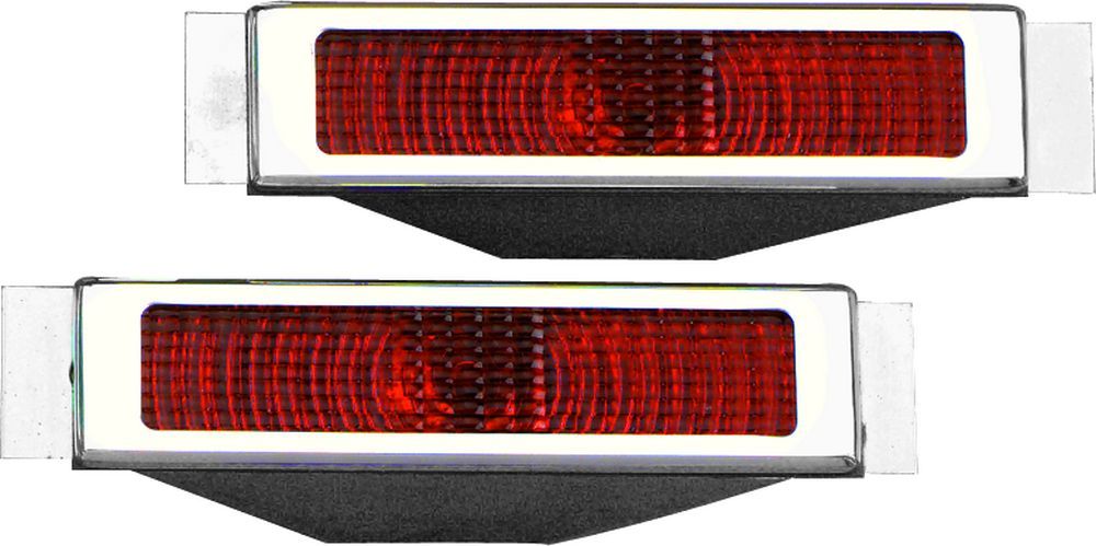 LED Taillights Open Bezel Polished Pair