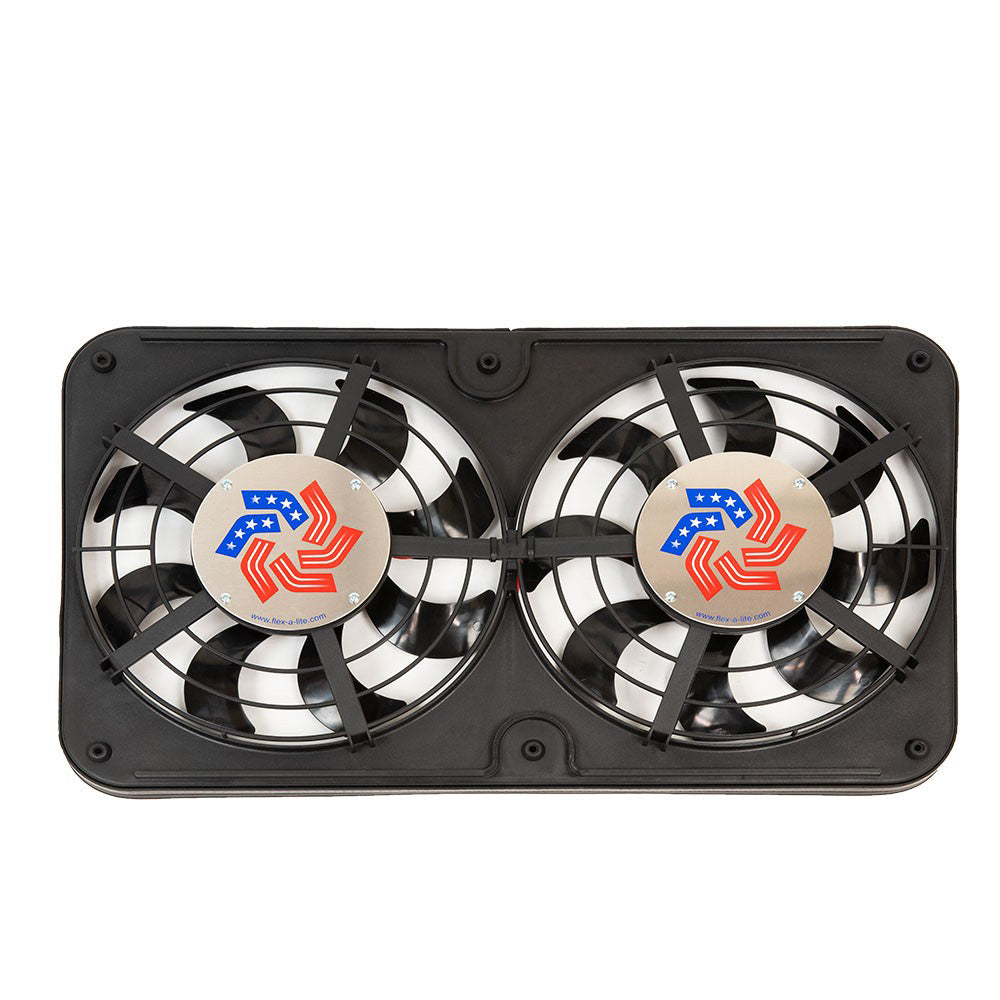Dual 12-1/8in Lo Profile puller Fans w/Controls
