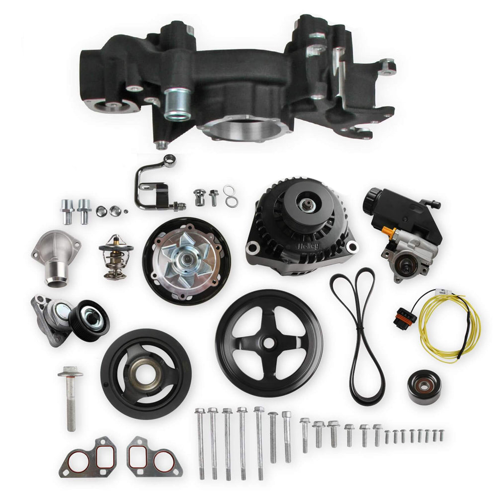 Mid Mount Accesory Sys. GM LS Engine - Black