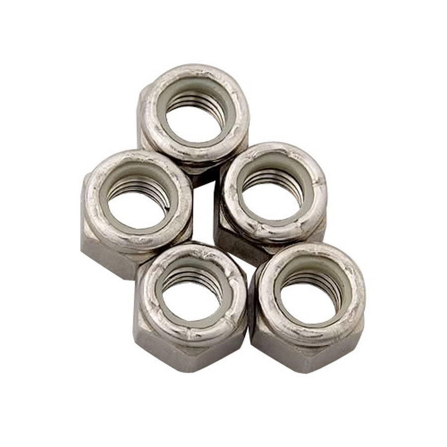 S/S 6pt. Fine Nyloc Nuts - 3/8-24 (5)