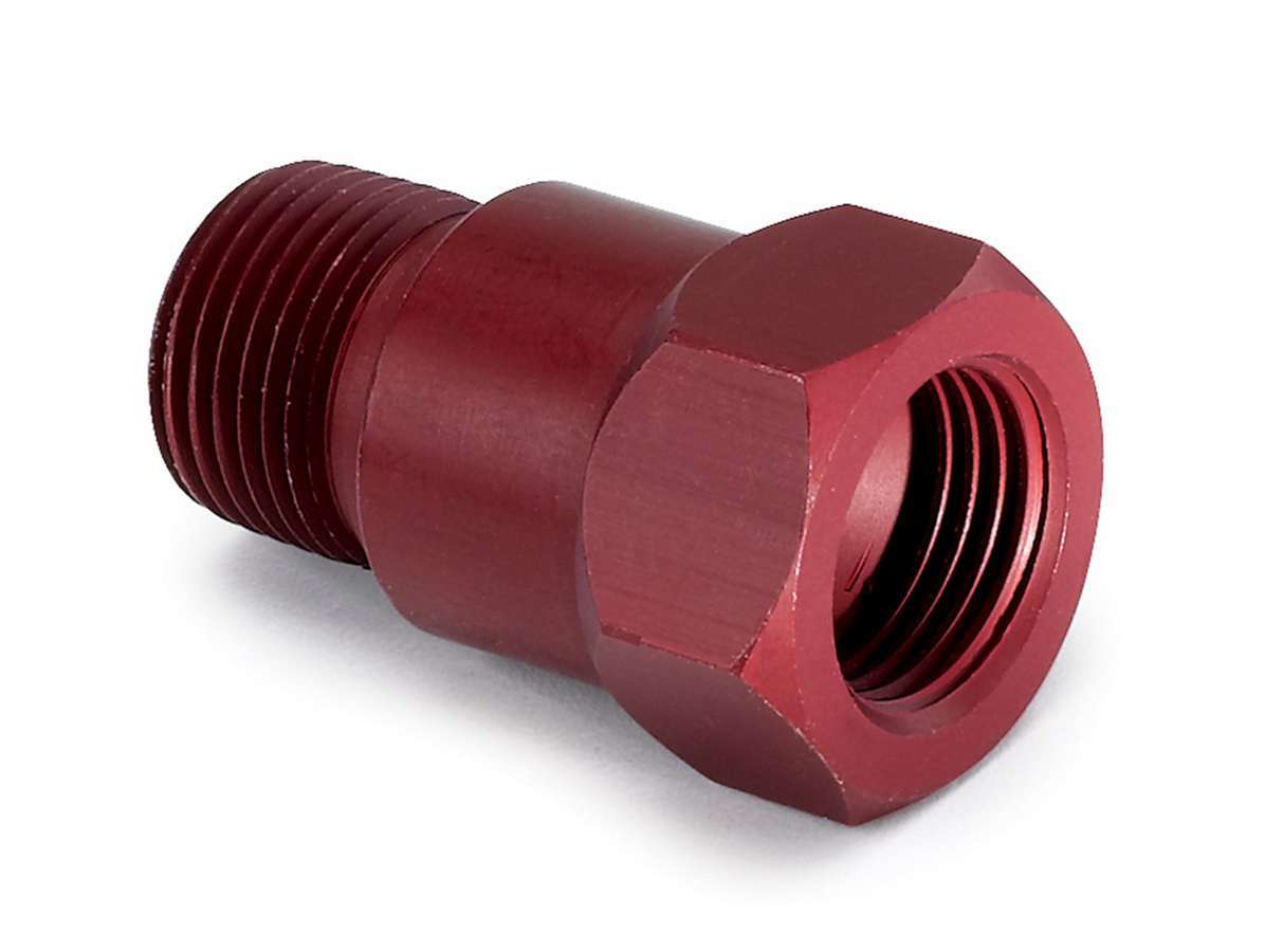 3/8in Npt Aluminum Temp. Adapter Fitting - Red