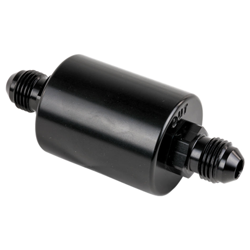 In Line Fuel Filter -6AN Ends Black