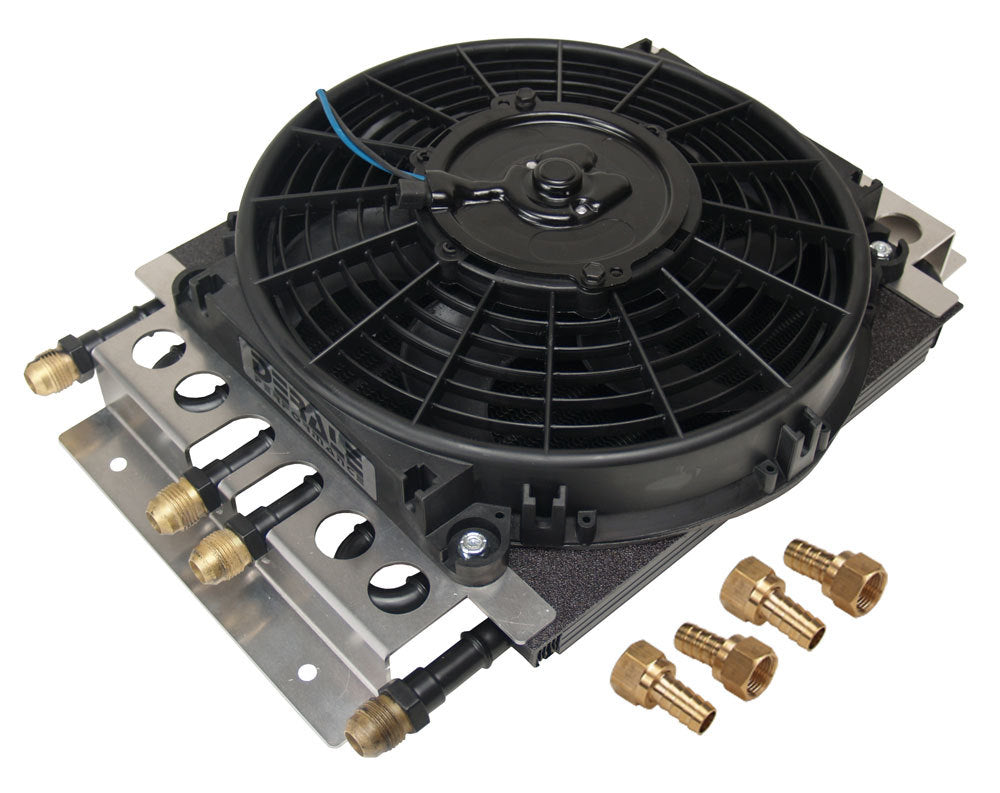 Dual Circuit Oil Cooler w/Fan 8an 4 & 4 Pass