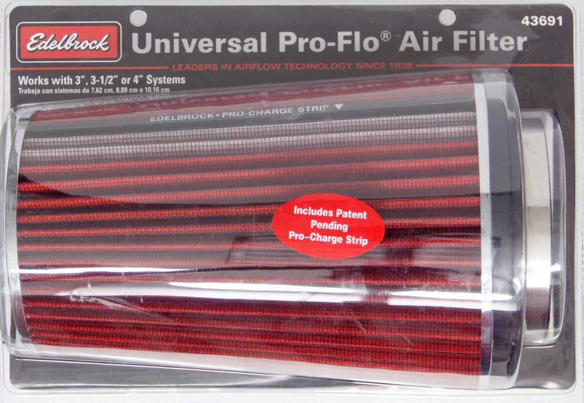 Pro-Flo Air Filter Cone 10.5 Tall Red/Chrome