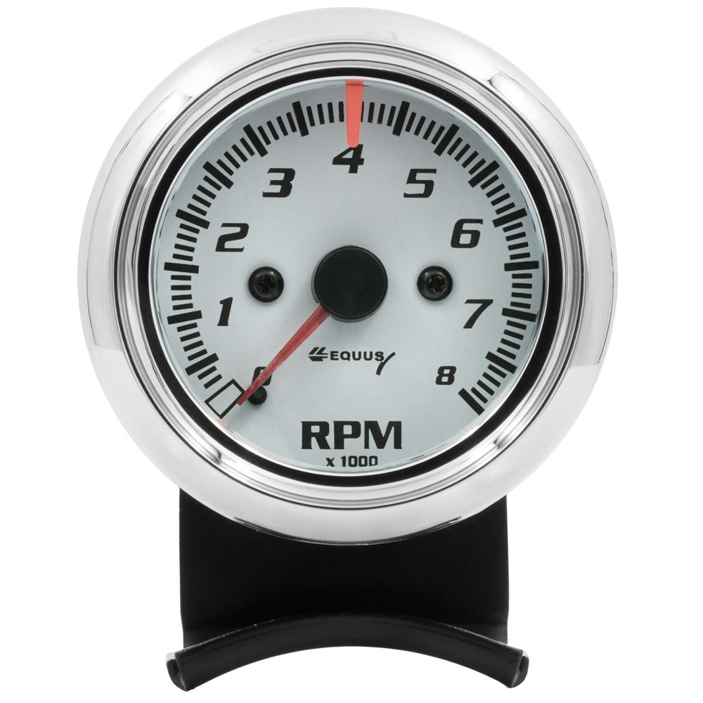 2-1/2 Dia Tachometer 8000 RPM White Dial