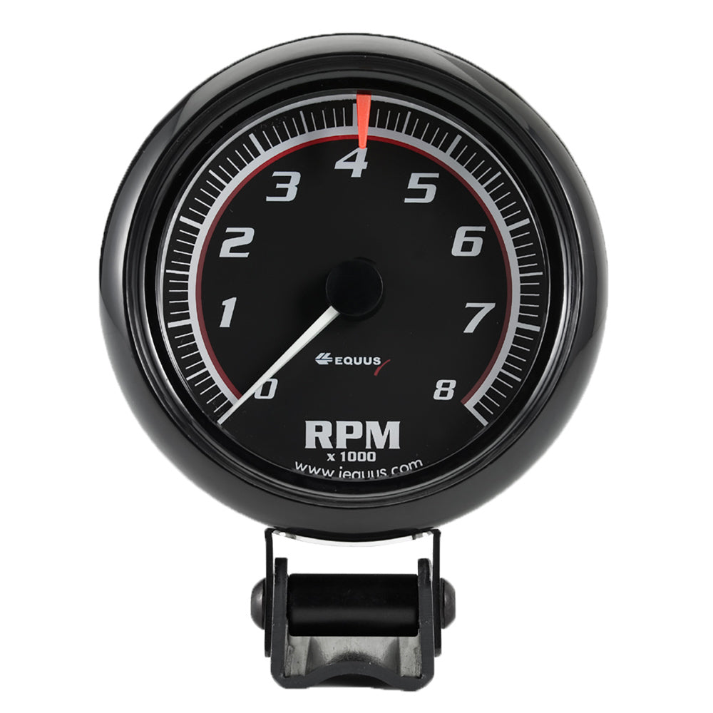 2-1/2 Dia Tachometer 8000 RPM Black Dial