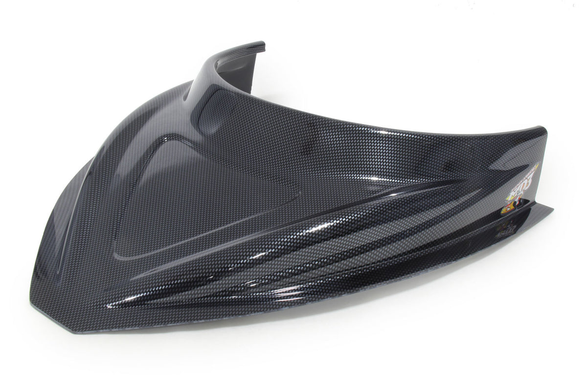 MD3 Hood Scoop 3in Tall Curved Carbon Fiber Look