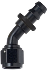 Hose Fitting #4 45 Deg Push Lock Black