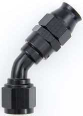 Hose Fitting #6 45 Deg PTFE Black