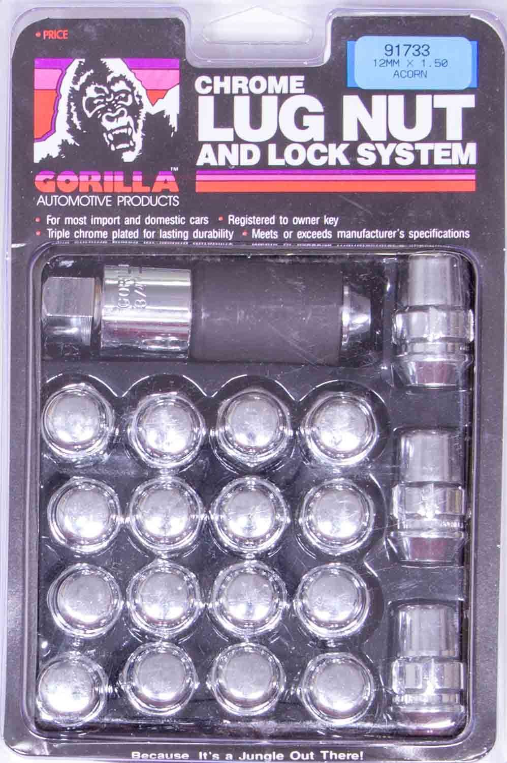Lug Nut and Lock System 14mmx1.50 Acorn Bulge