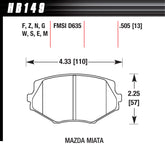 Brake Pads Front Mazda Miata MX-5 DTC-60