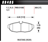 Brake Pad Set 05 Mustang Rear DTC70