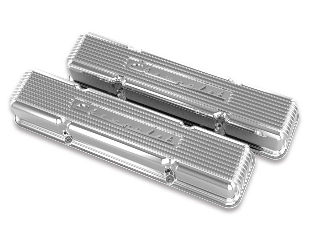 SBC Valve Covers Finned Vintage Series Polished