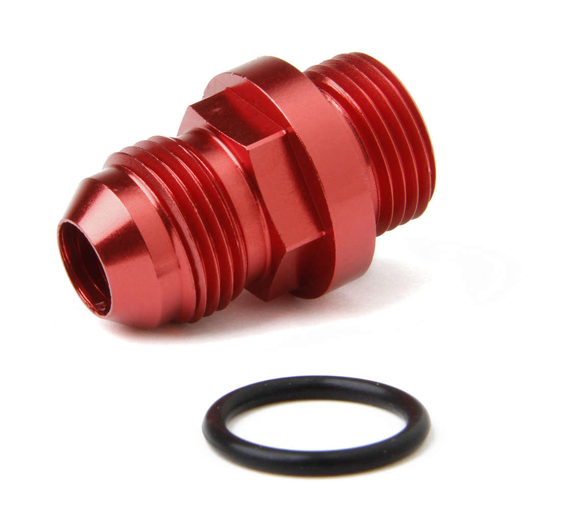 Fuel Inlet Fitting Short 8an to 8 ORB Red