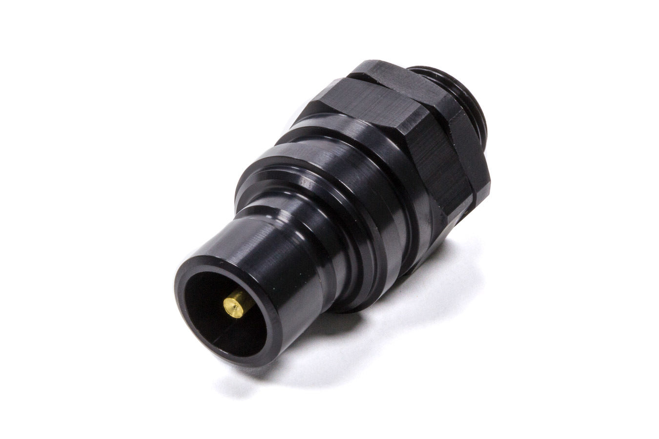 Q/R #8 Male O-Ring Boss Plug Valved Black