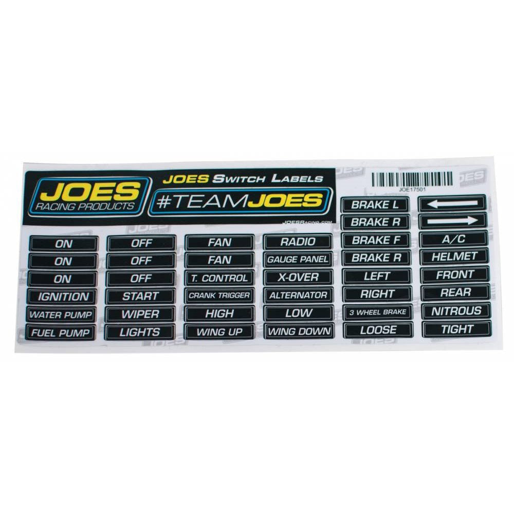 JOES Switch Panel Labels