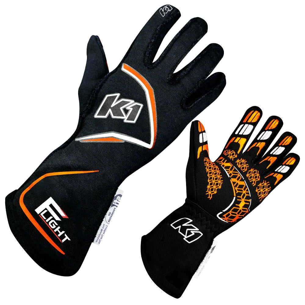 Gloves Flight Small Black-Flo Orange