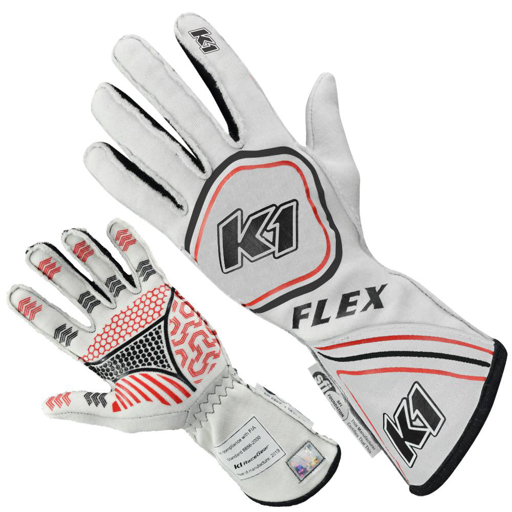 Glove Flex X-Large White SFI / FIA