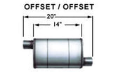 Stainless Muffler 3in Offset In / Out