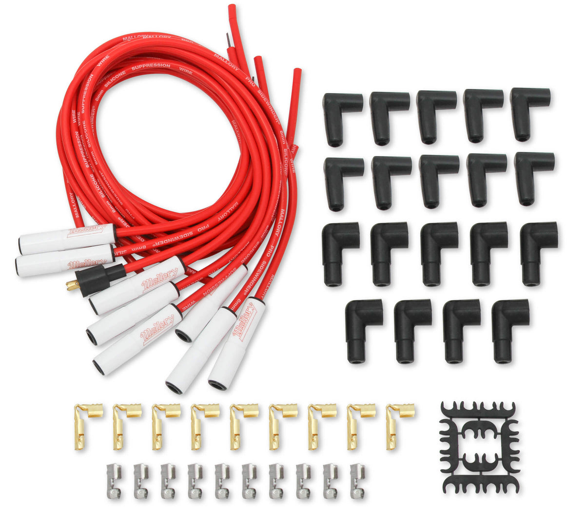 Pro Sidwinder Plug Wire Set w/Ceramic Boots Red