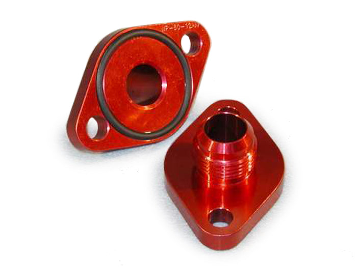 BBC #12 Water Pump Port Adapters - Red (2pk)