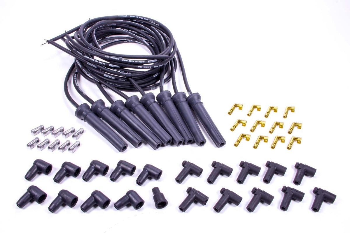 Ultra 40 Plug Wire Set - Black Unsleeved