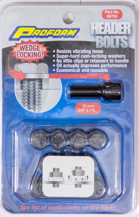 Wedge Locking Header Bolts - 3/8 x 1in (12)