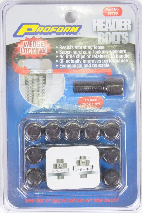Wedge Locking Header Bolts 3/8in x 1in 16pcs.