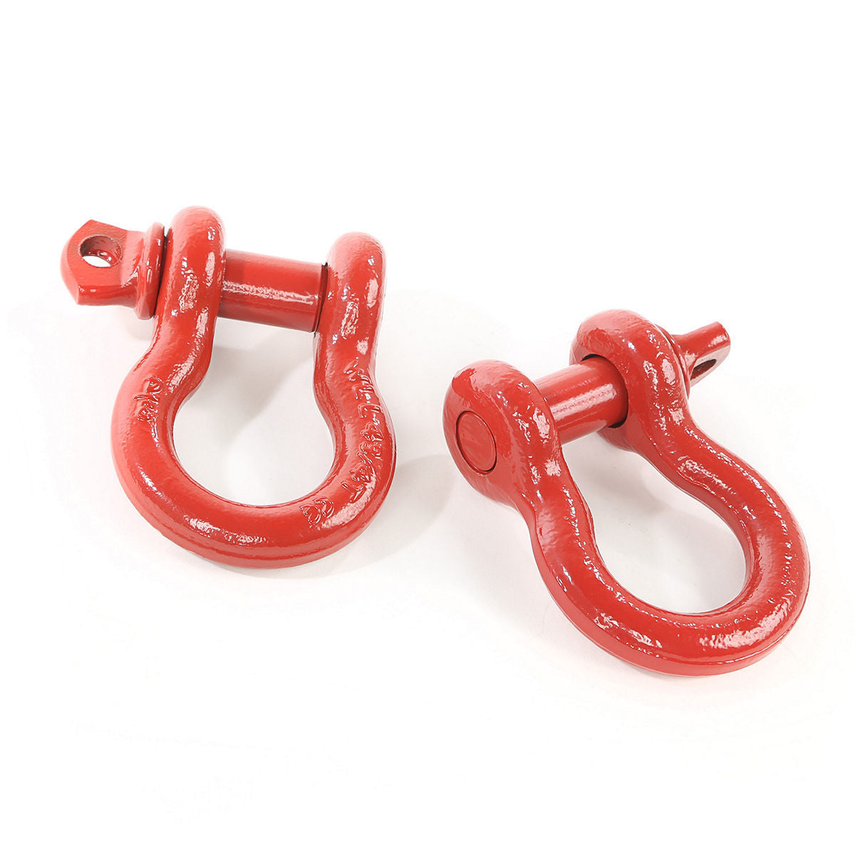 D-Ring Shackles  3/4-Inc h  Red  Steel  Pair
