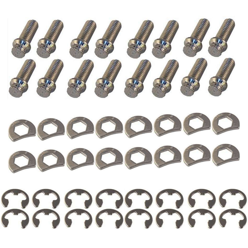 S/S Header Bolt Kit - 6pt. 3/8-16 x 1in (16)