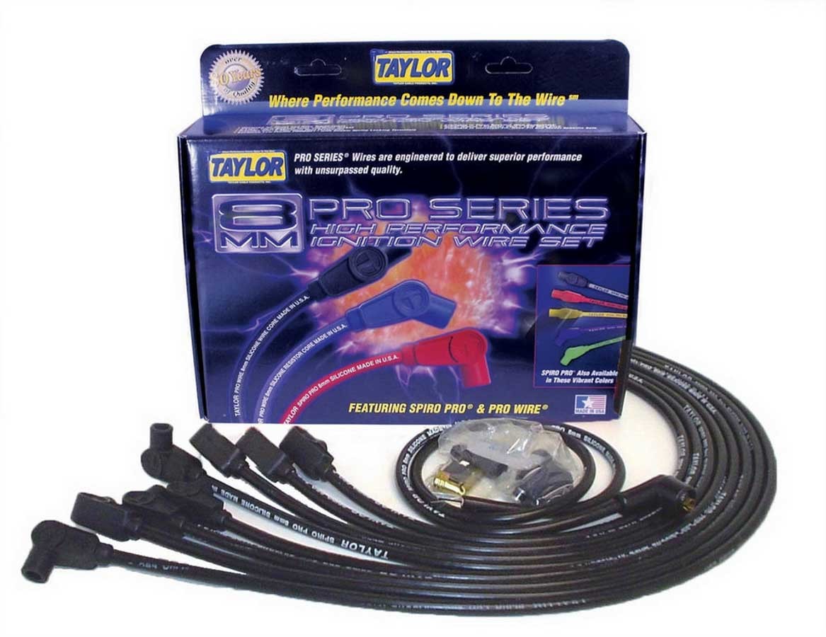 SBC 8mm Spiro-Pro Wire Set Black 90 Degrees
