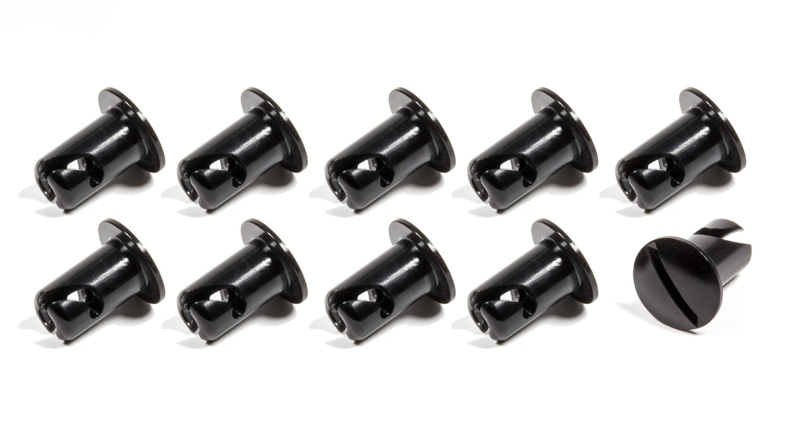 Oval Head Button Alum Black .500 Long 10 Pack